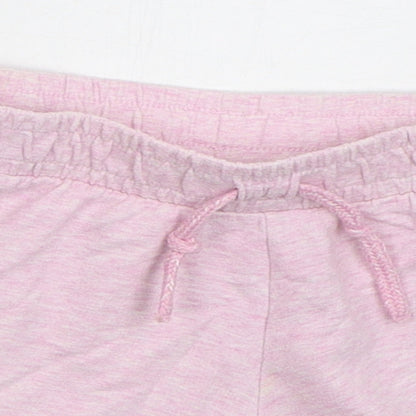 F&F Girls Pink Cotton Sweat Shorts Size 9-10 Years Regular Drawstring