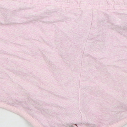 F&F Girls Pink Cotton Sweat Shorts Size 9-10 Years Regular Drawstring