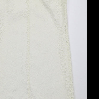 F&F Womens Ivory Polyester A-Line Size 12 Round Neck Pullover