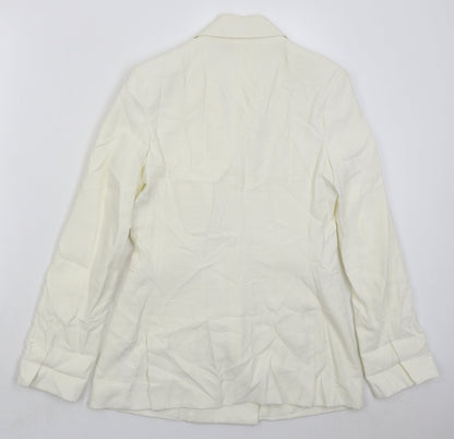 Bershka Womens White Vinyl Jacket Suit Jacket Size S