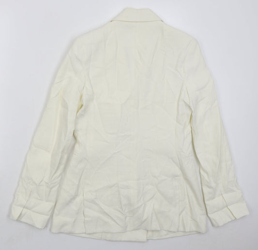 Bershka Womens White Vinyl Jacket Suit Jacket Size S