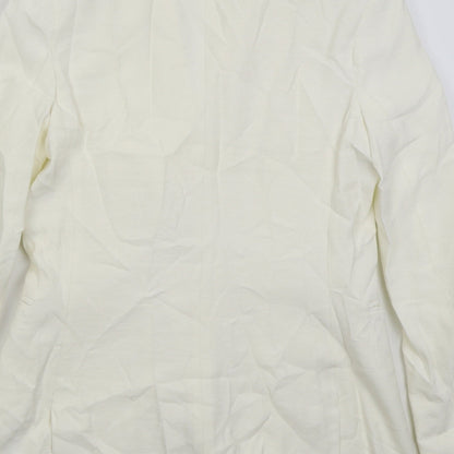 Bershka Womens White Vinyl Jacket Suit Jacket Size S