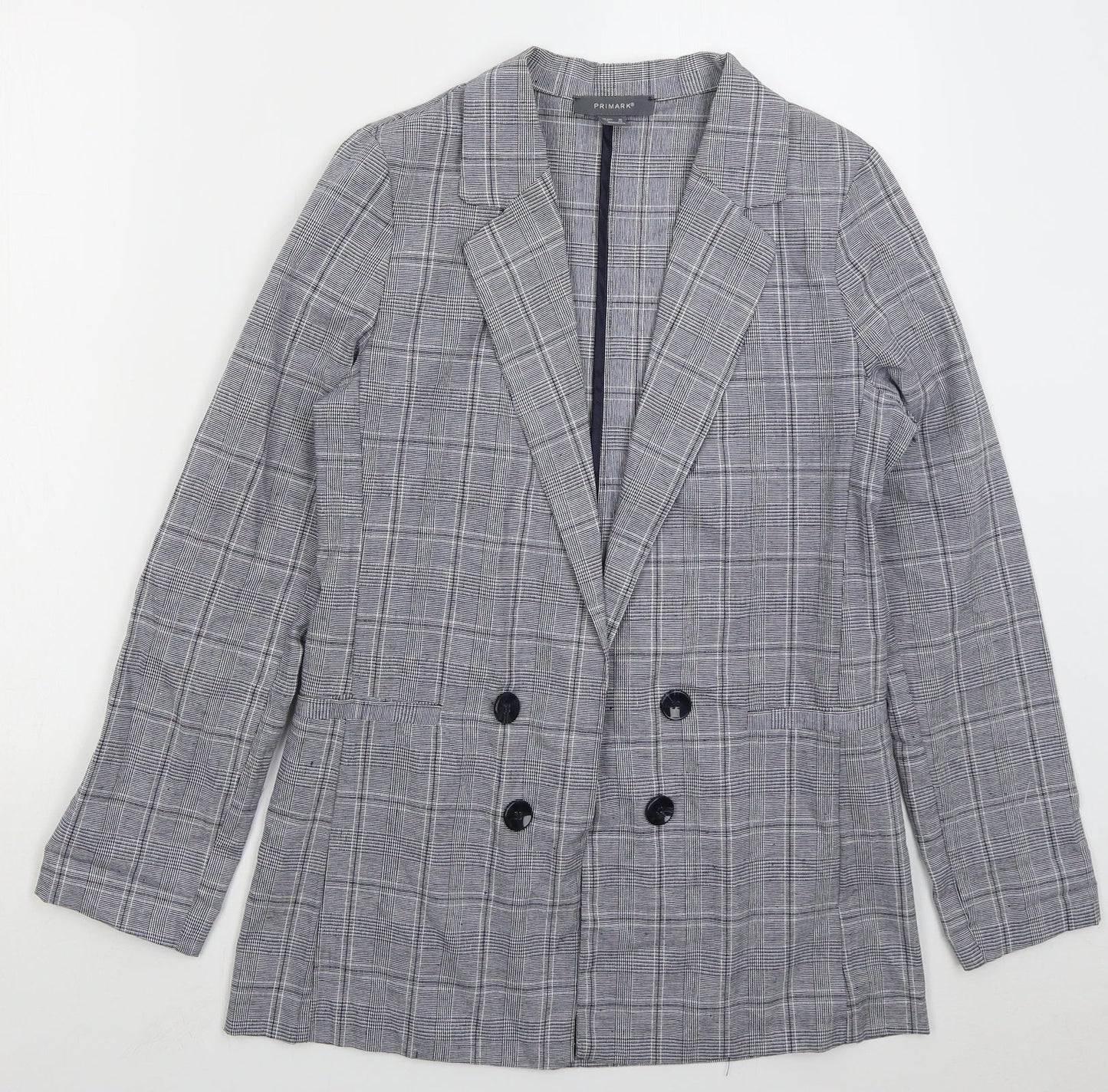 Primark Womens Blue Check Jacket Size 10