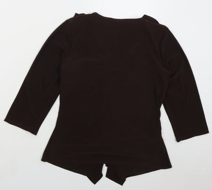 Womens UK Size 10 Preworn Brown Basic Blouse