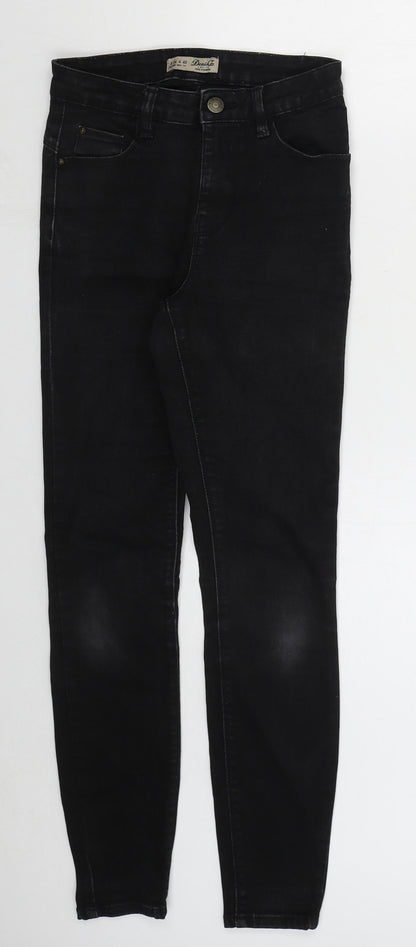 Denim Co Womens Black Cotton Skinny Jeans Size 8 L28 in Regular Button
