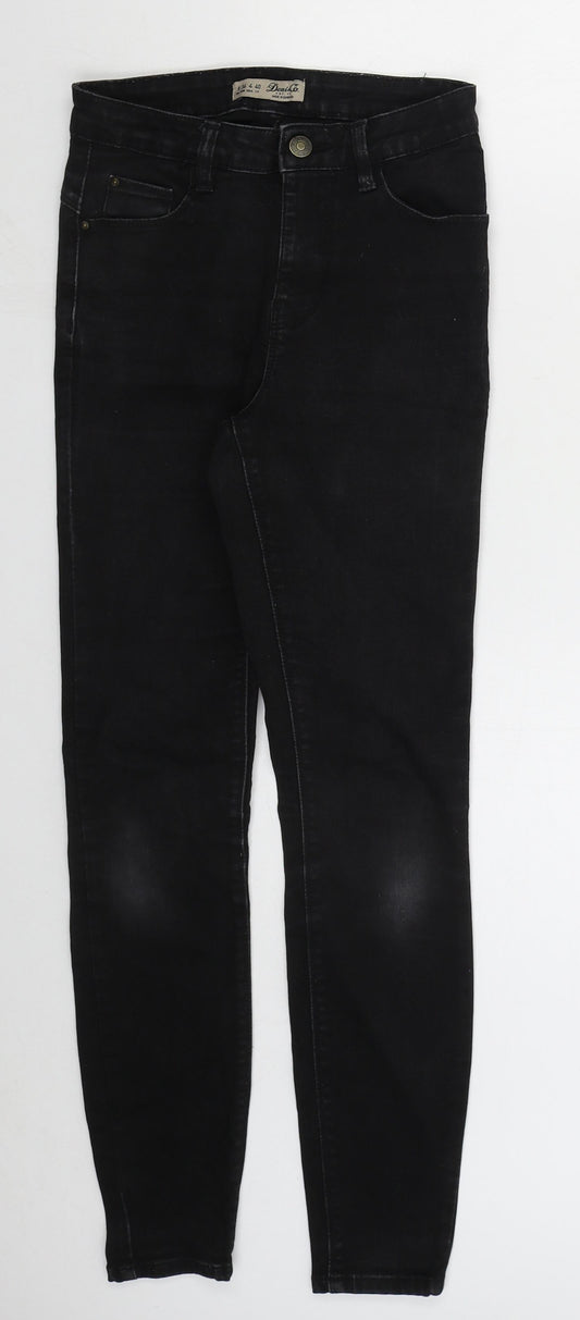 Denim Co Womens Black Cotton Skinny Jeans Size 8 L28 in Regular Button