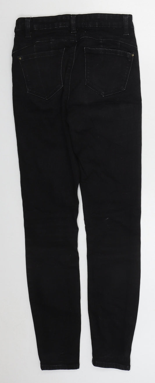 Denim Co Womens Black Cotton Skinny Jeans Size 8 L28 in Regular Button
