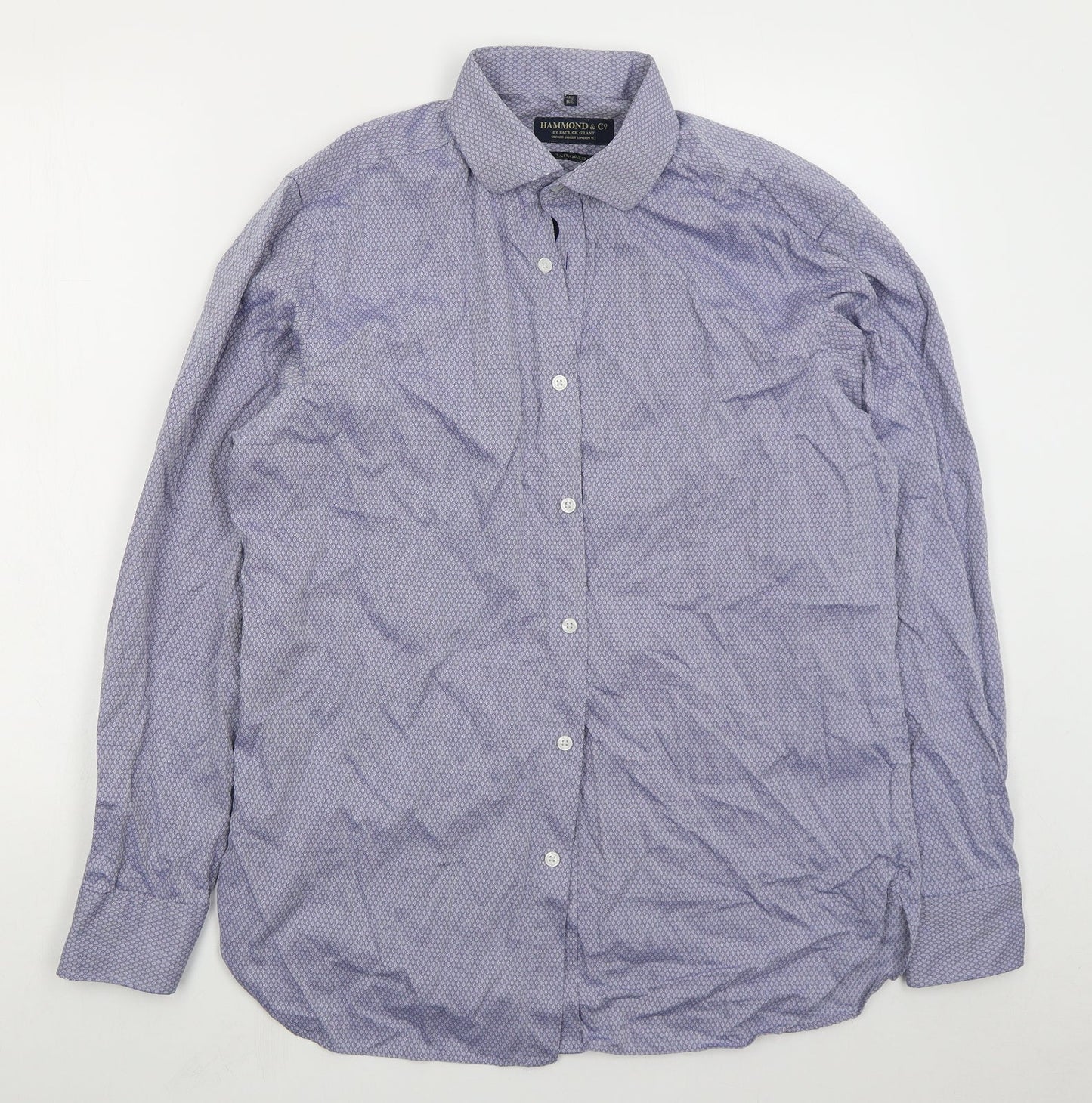 Mens UK Collar Size 16.5 Hammond & Co Smart Blue  Dress Shirt
