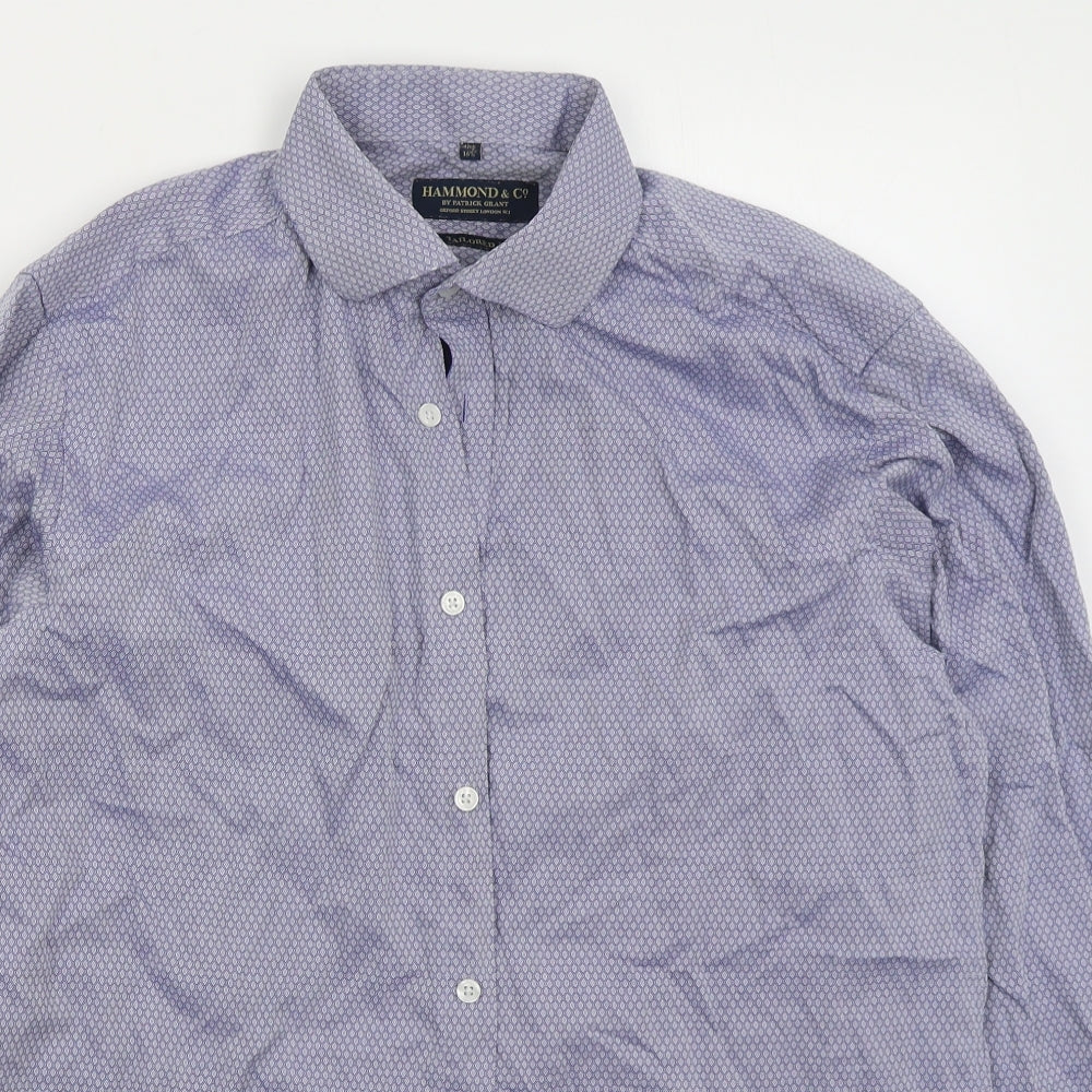Mens UK Collar Size 16.5 Hammond & Co Smart Blue  Dress Shirt