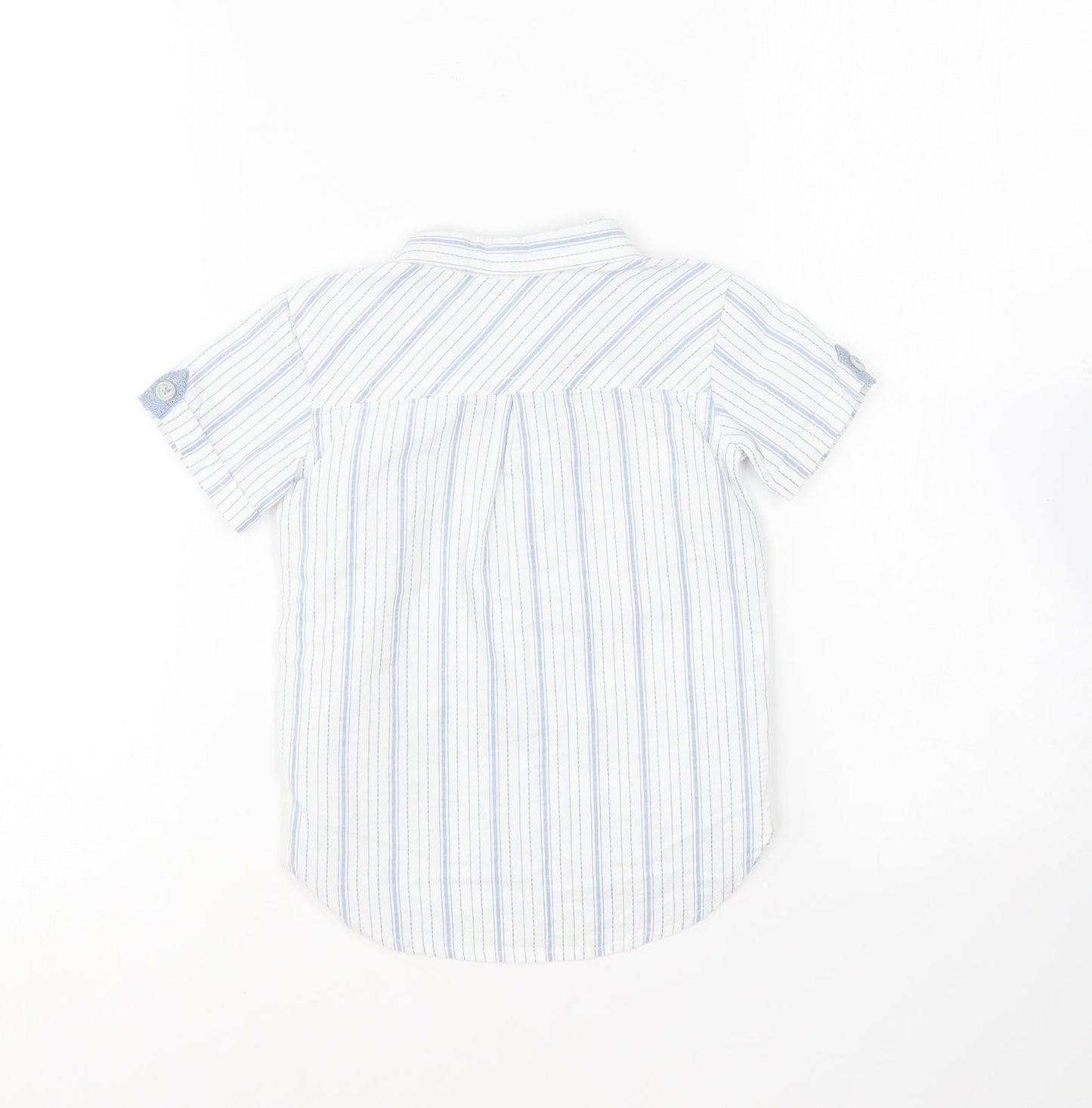 George Baby Black Striped Cotton Basic Button-Up Size 12-18 Months Collared