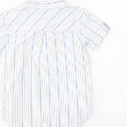 George Baby Black Striped Cotton Basic Button-Up Size 12-18 Months Collared