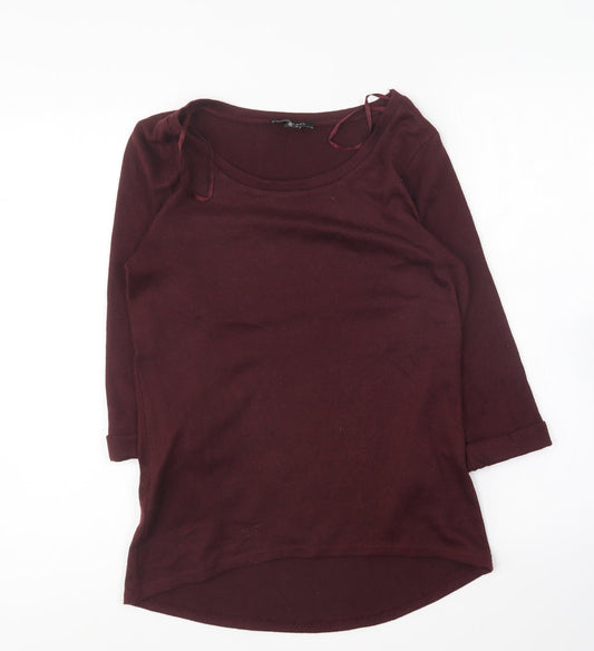 New Look Womens Purple Round Neck Polyester Pullover Jumper Size 6
