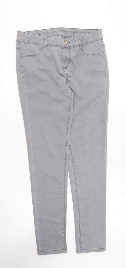 Oasis Womens Grey Cotton Skinny Jeans Size 12 L26 in Regular