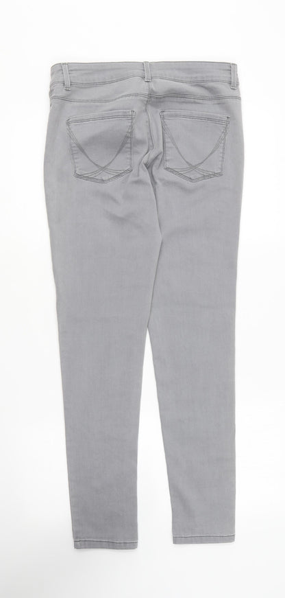 Oasis Womens Grey Cotton Skinny Jeans Size 12 L26 in Regular