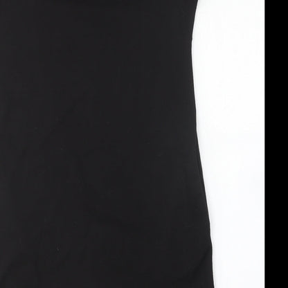 New Look Womens Black Cotton Shift Size 8 Round Neck