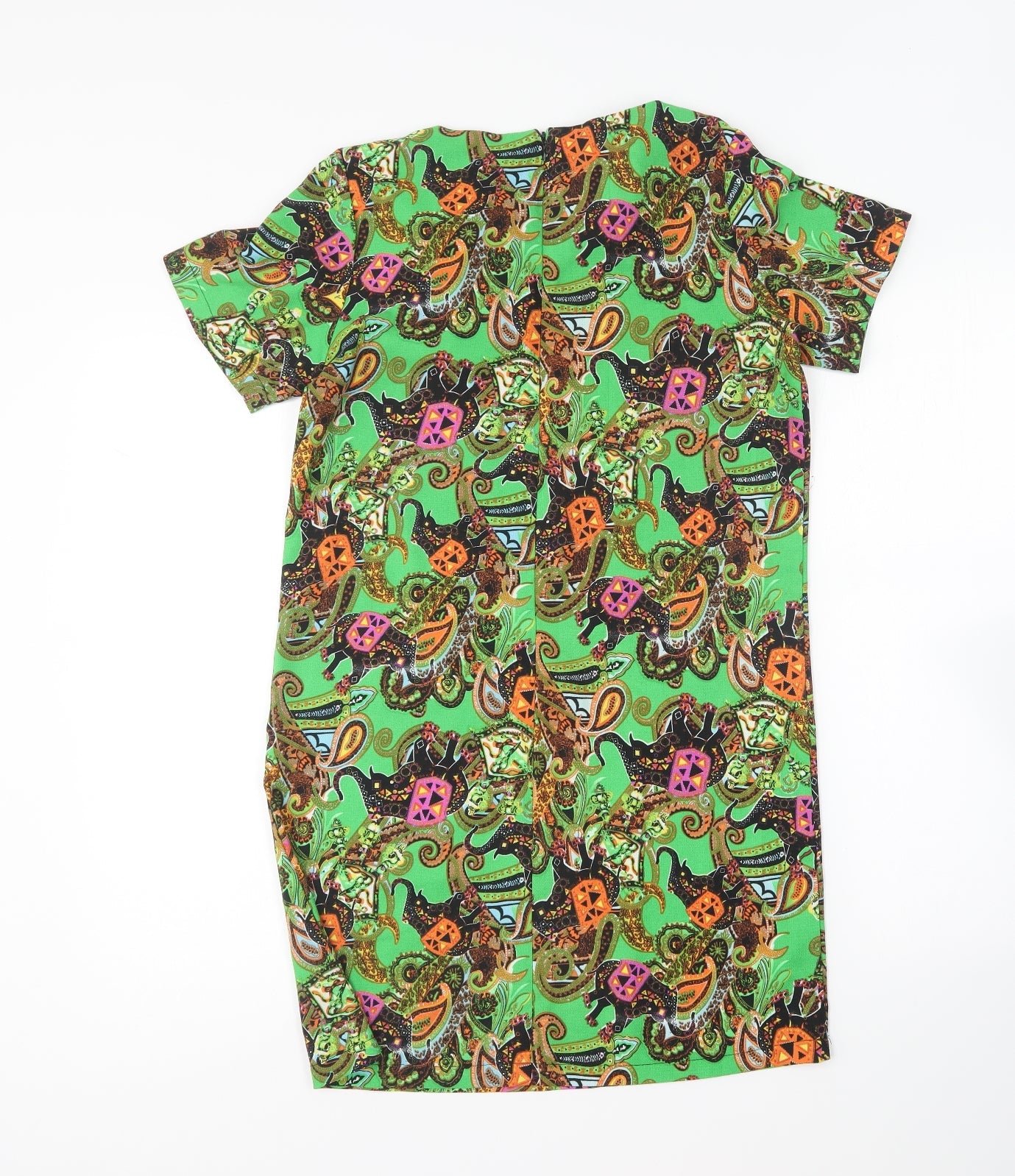 Vera & Lucy Womens Multicoloured Polyester Shift Size S Round Neck