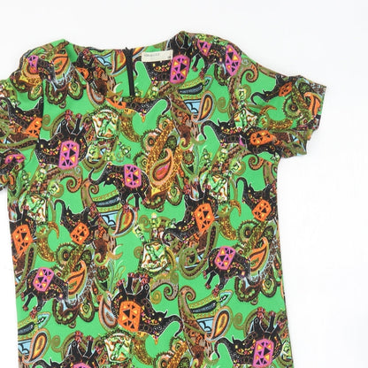 Vera & Lucy Womens Multicoloured Polyester Shift Size S Round Neck