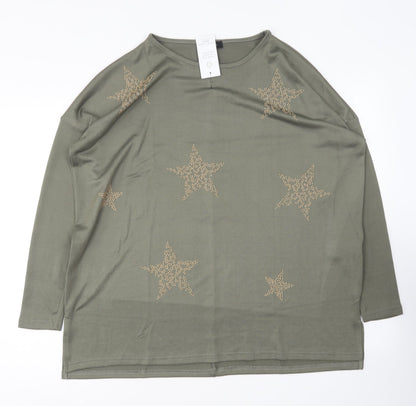 Womens UK Size M New Look Green Pullover Jumper
