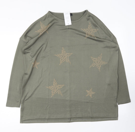 Womens UK Size M New Look Green Pullover Jumper