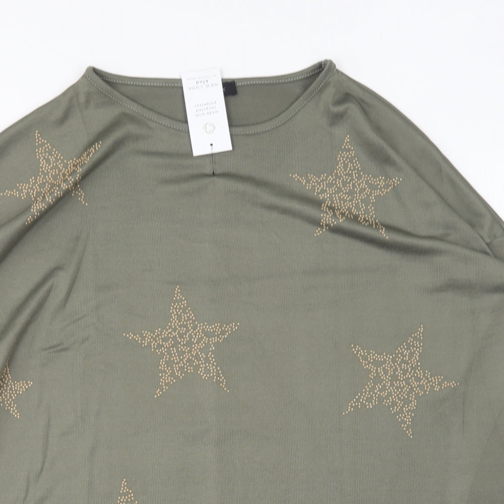 Womens UK Size M New Look Green Pullover Jumper