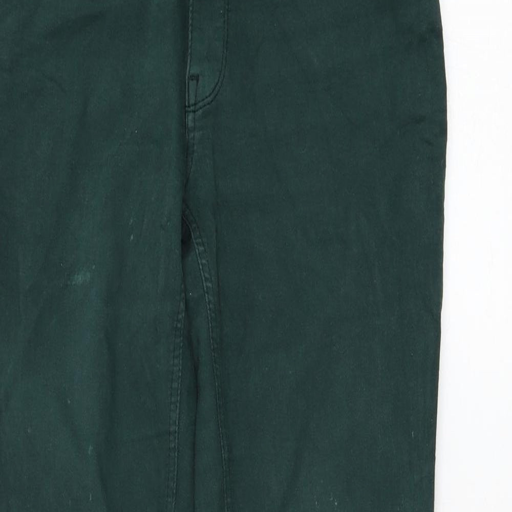 Zara Womens Green Cotton Skinny Jeans Size 8 L28 in Regular Zip