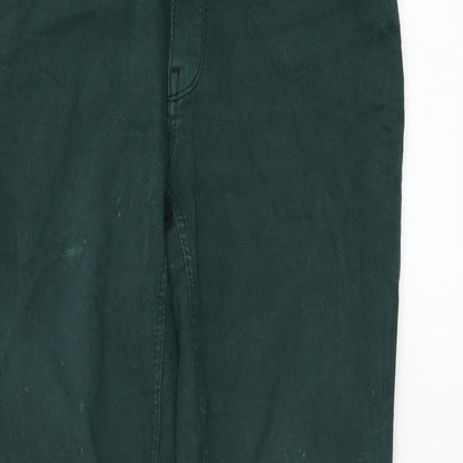 Zara Womens Green Cotton Skinny Jeans Size 8 L28 in Regular Zip
