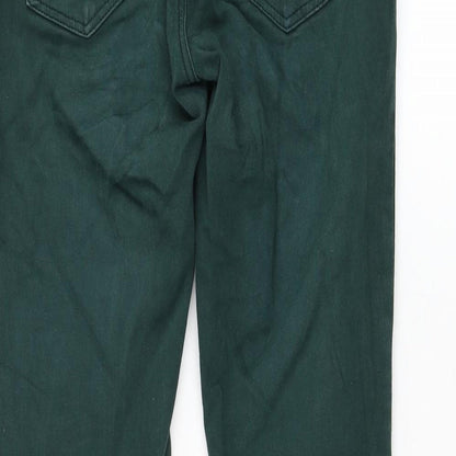 Zara Womens Green Cotton Skinny Jeans Size 8 L28 in Regular Zip