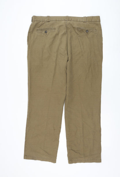 Douglas Mens Brown Polyester Trousers Size 38 in L28 in Regular Zip