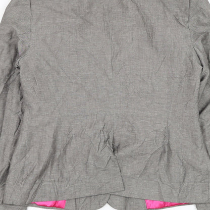 Et Vous Womens Grey Jacket Blazer Size 14 Button
