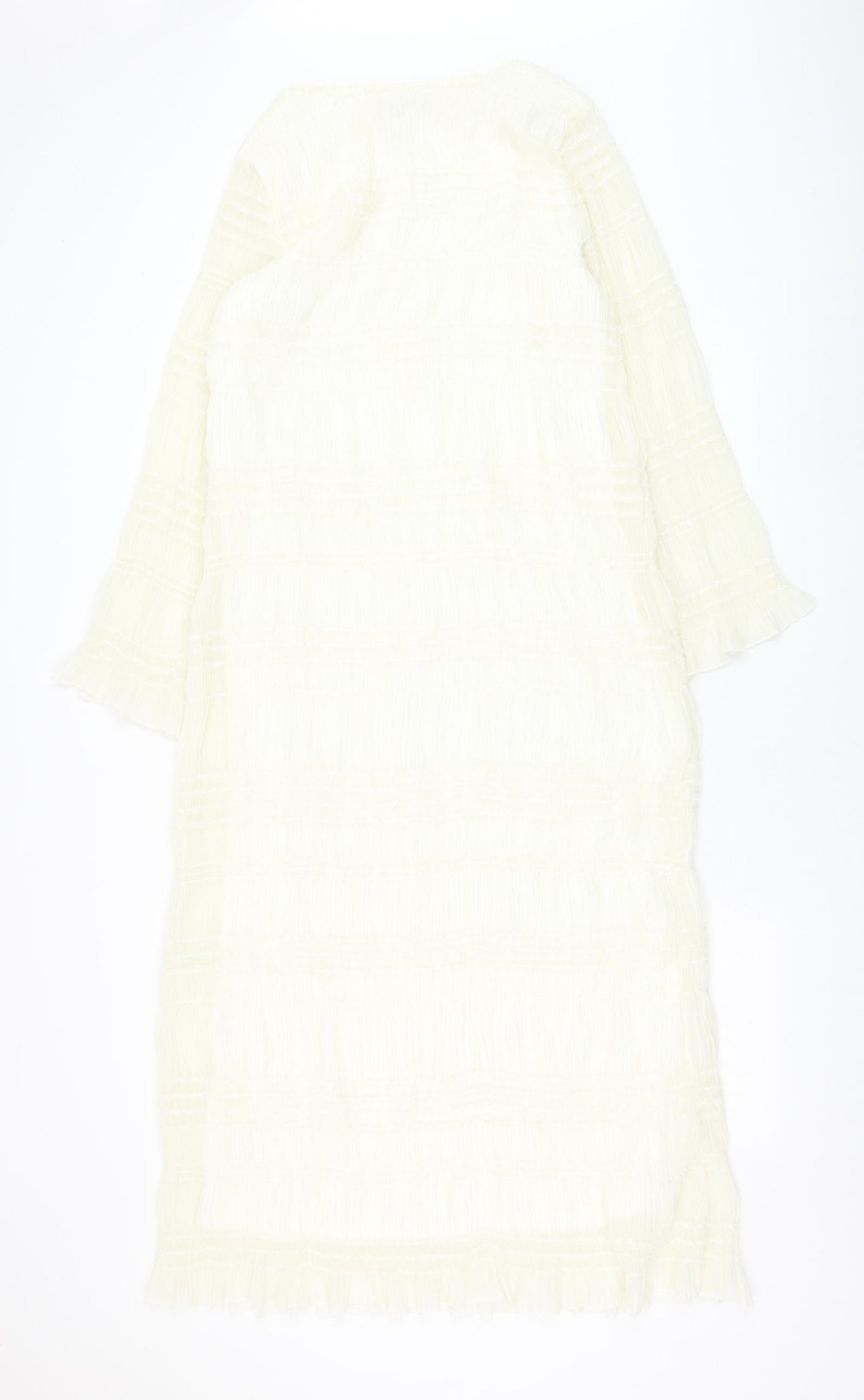 SheIn Womens White Polyester Shift Size 10 Round Neck Pullover