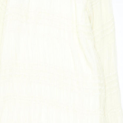 SheIn Womens White Polyester Shift Size 10 Round Neck Pullover