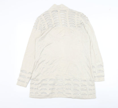 Marks and Spencer Womens Beige Square Neck Viscose Cardigan Jumper Size 10