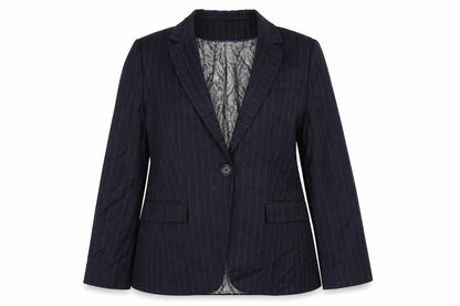 Marks & Spencer Womens Blue Striped Jacket Blazer Size 12 Button