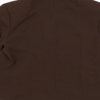 Roman Womens Brown Jacket Blazer Size 12 Button