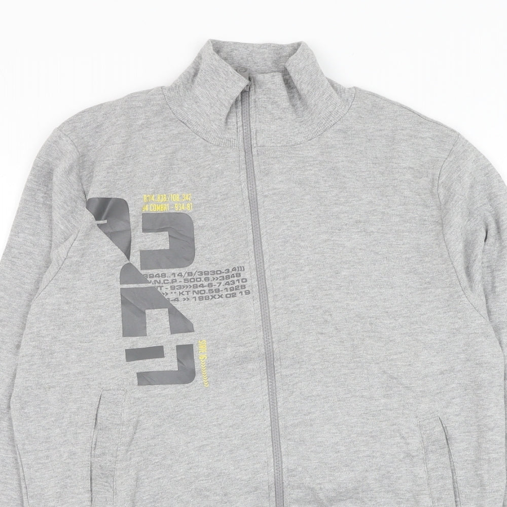 Crazy Kids Boys Grey Cotton Full Zip Sweatshirt Size 12 Years Zip