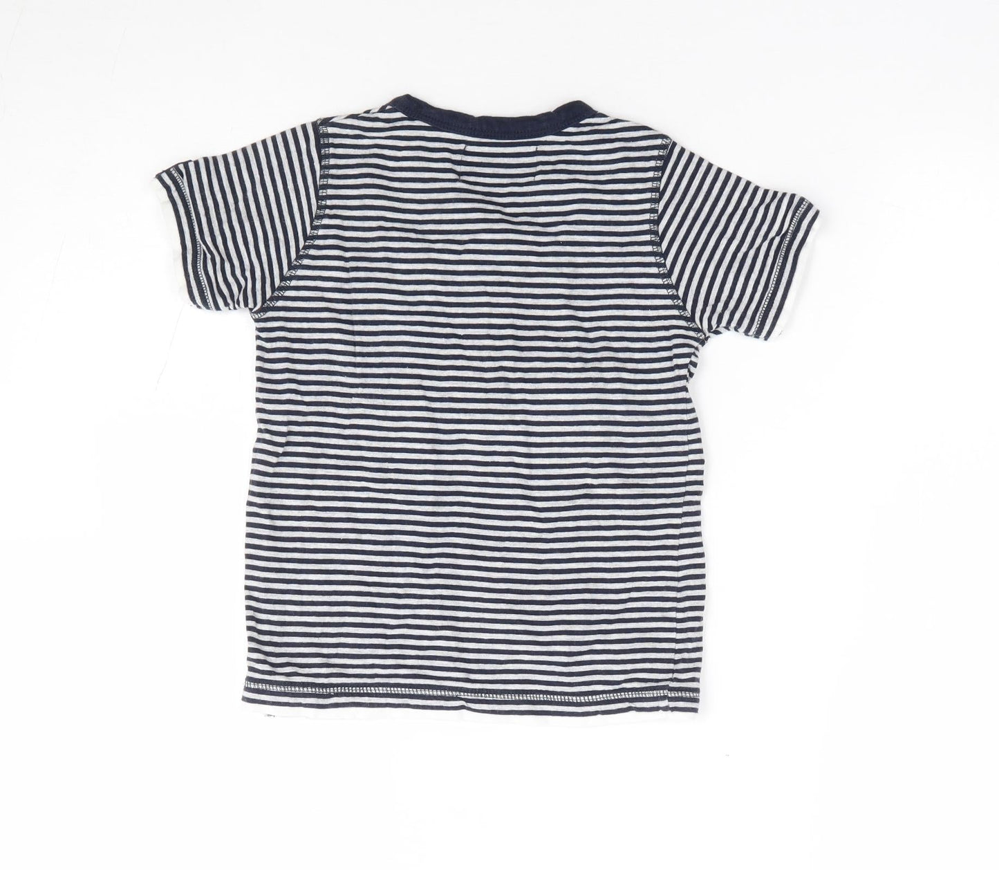 Soul & glory Boys Blue Striped Polyester Jersey T-Shirt Size 3-4 Years V-Neck Pullover