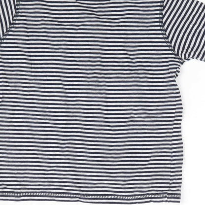 Soul & glory Boys Blue Striped Polyester Jersey T-Shirt Size 3-4 Years V-Neck Pullover