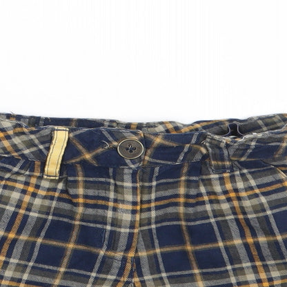 Dunnes Boys Blue Plaid Cotton Chino Shorts Size 5 Years Regular Zip