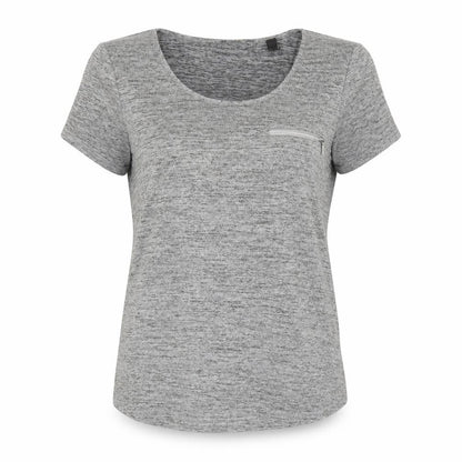 ESPRIT Womens Grey Polyester Jersey T-Shirt Size S Round Neck