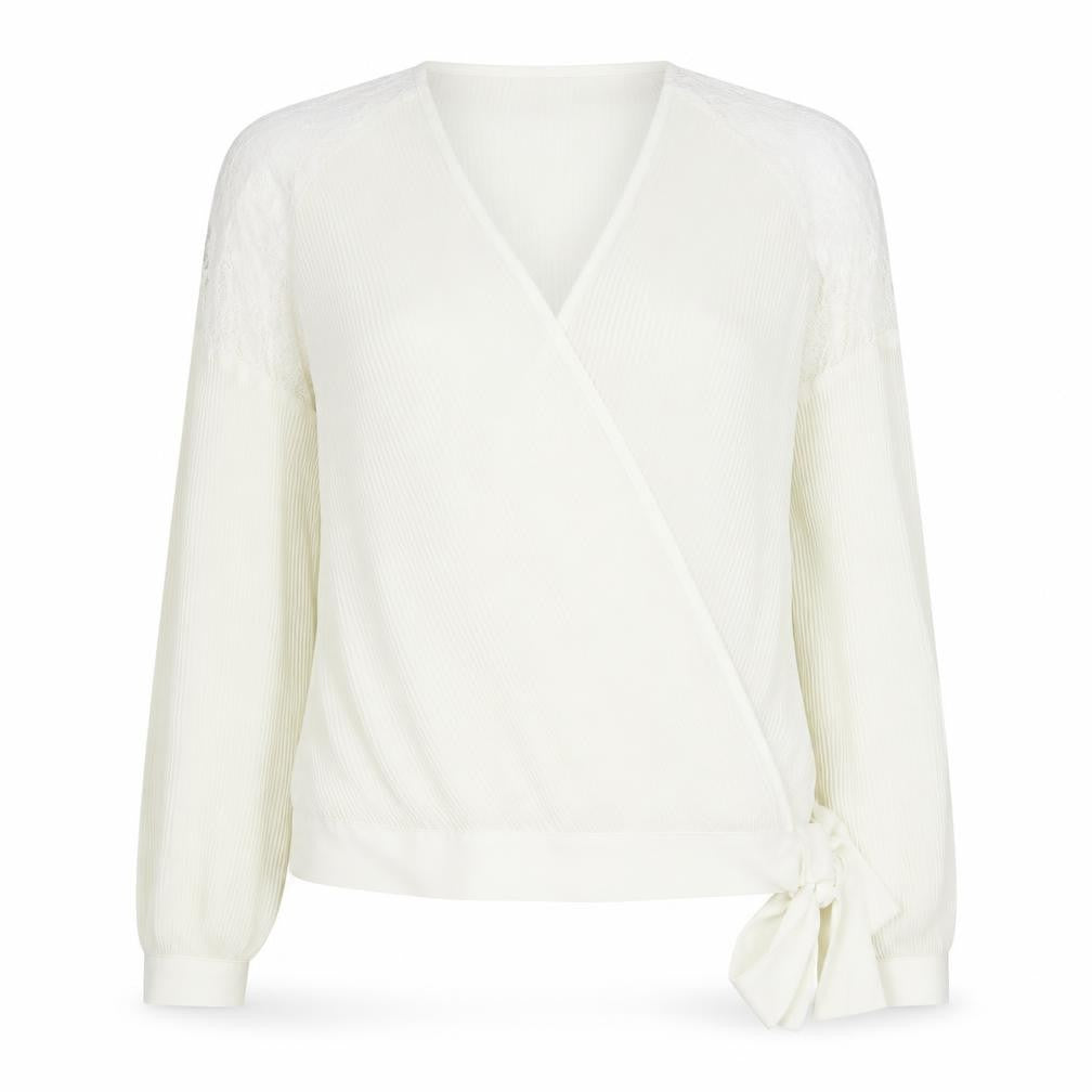 Womens UK Size 10 NEXT Ivory Wrap Blouse