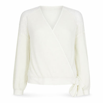 Womens UK Size 10 NEXT Ivory Wrap Blouse