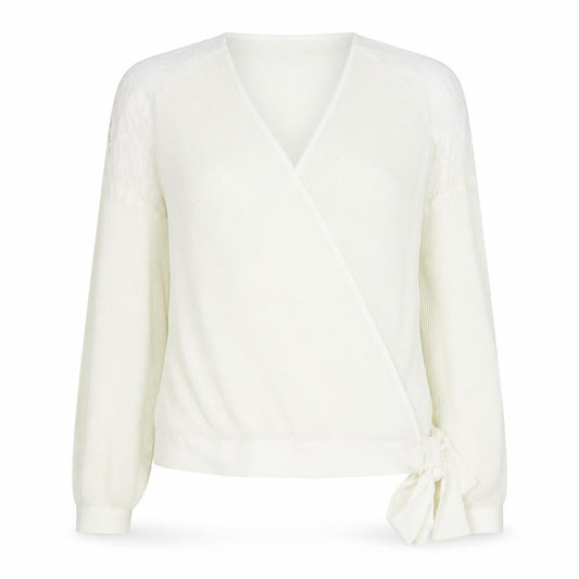 Womens UK Size 10 NEXT Ivory Wrap Blouse