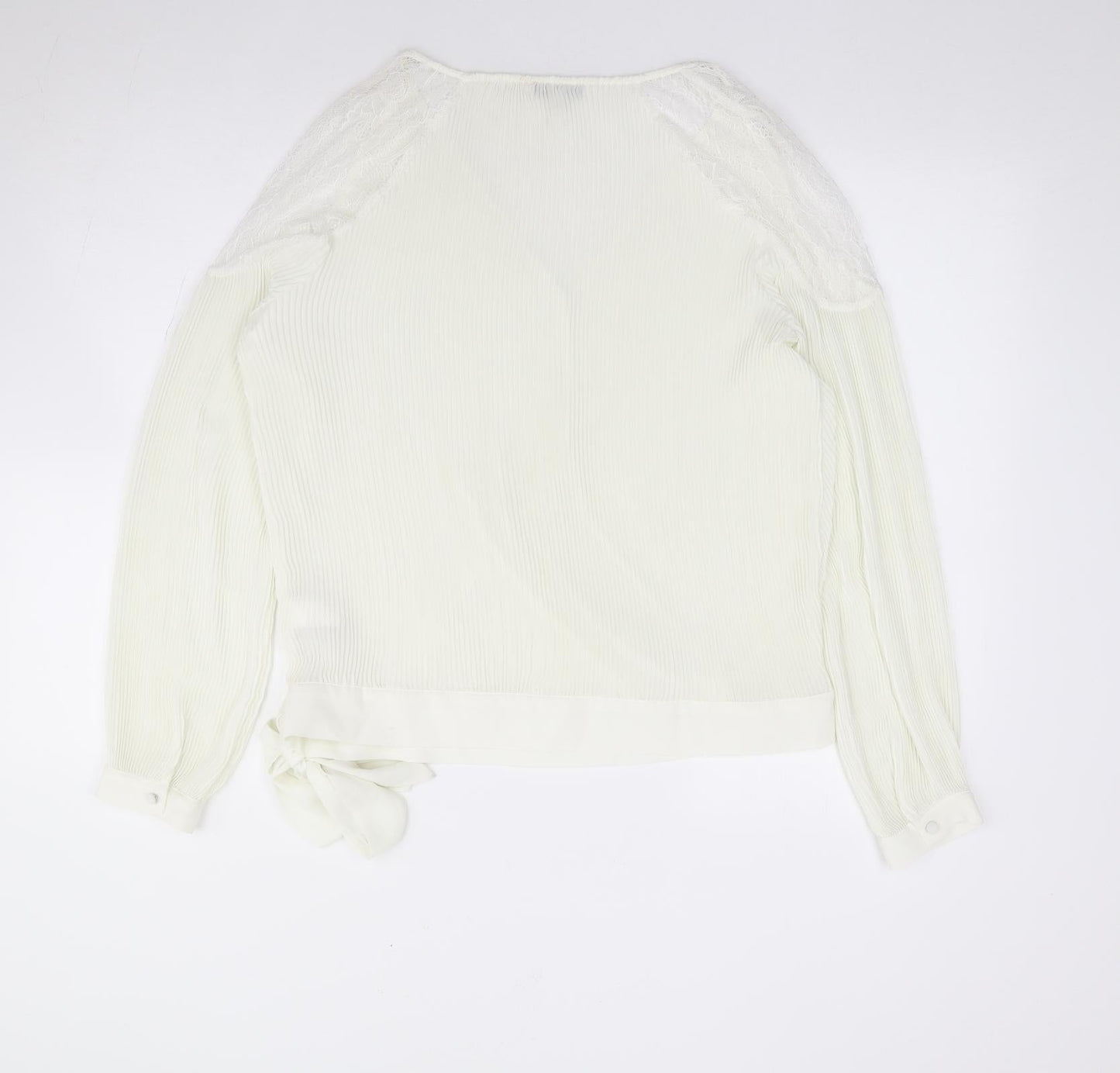 Womens UK Size 10 NEXT Ivory Wrap Blouse