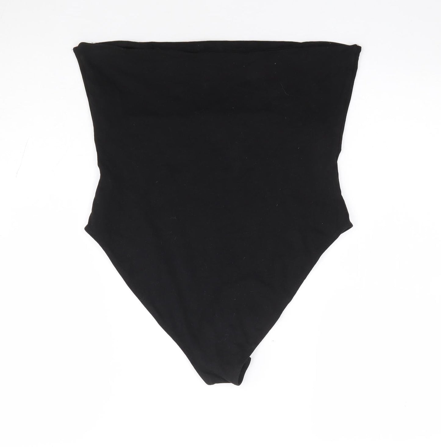 Topshop Womens Black Cotton Bodysuit One-Piece Size M Snap