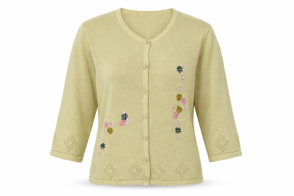 Womens UK Size S Preworn Gold Cardigan Jumper