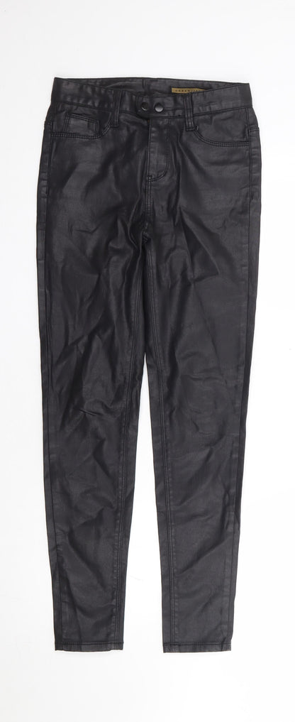 Urban Jeans Womens Black Cotton Trousers Size S L28 in Regular Zip
