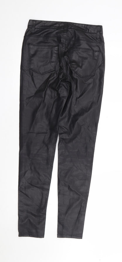 Urban Jeans Womens Black Cotton Trousers Size S L28 in Regular Zip