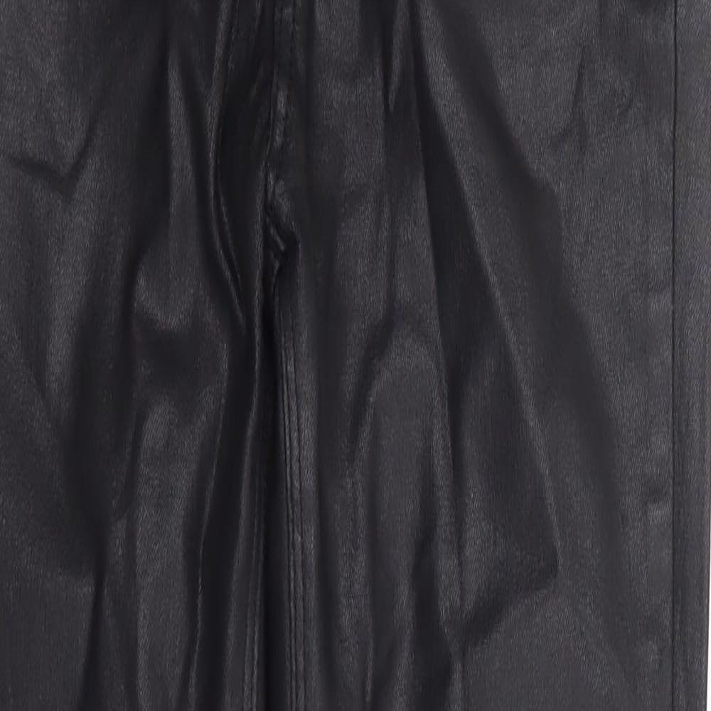 Urban Jeans Womens Black Cotton Trousers Size S L28 in Regular Zip