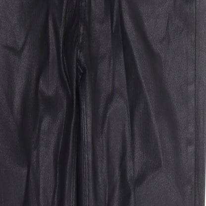 Urban Jeans Womens Black Cotton Trousers Size S L28 in Regular Zip