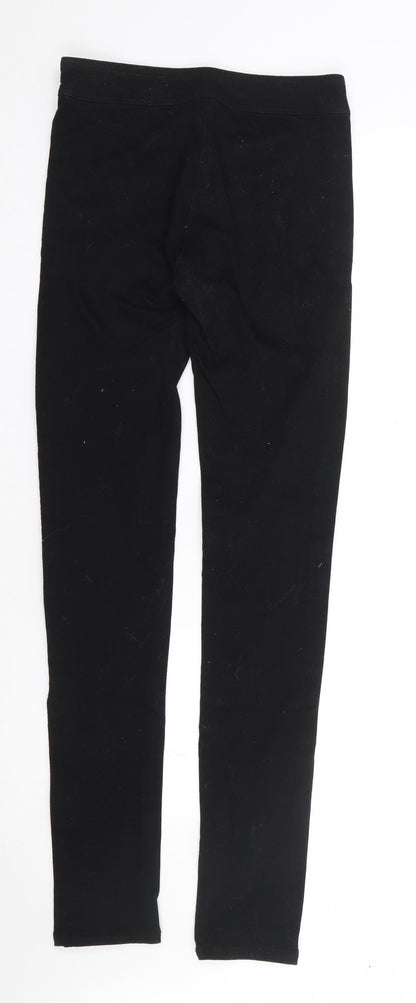 FC Jeans Womens Black Cotton Skinny Jeans Size 6 L32 in Extra-Slim Zip